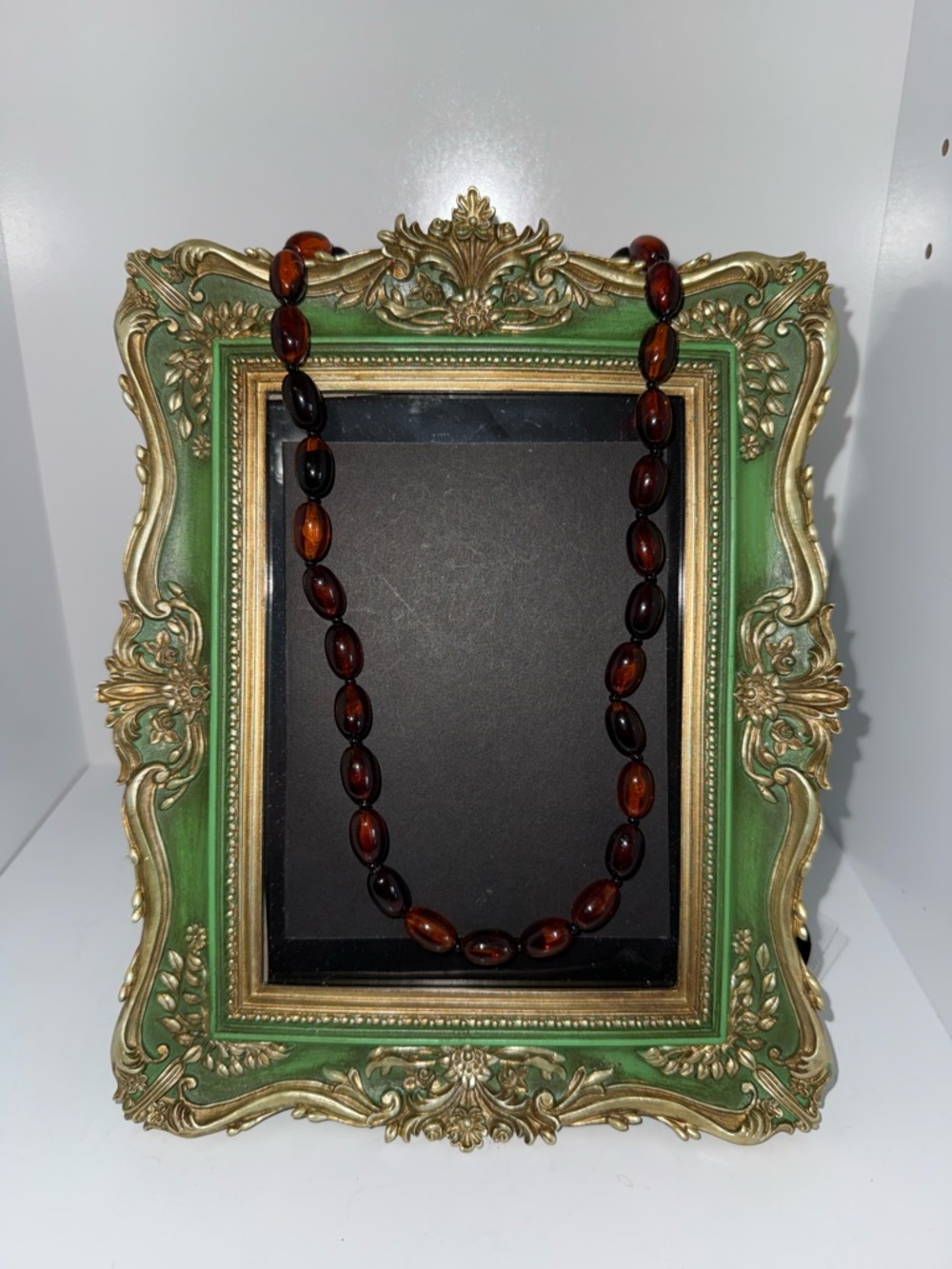 Amber Brown Lucite Necklace